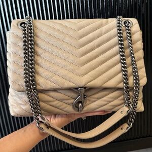 Rebecca Minkoff cream medium Edie leather crossbody bag